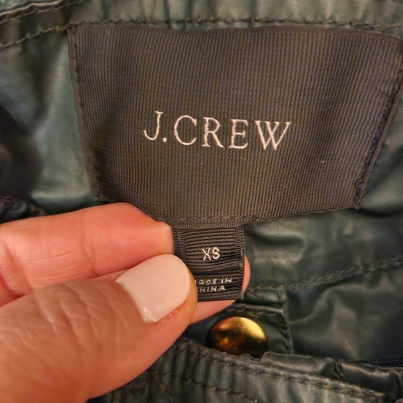J CREW WAXED GREEN MILITARY UTILITY JACKET w removable QUILT VEST LINER Size XS - Picture 2 of 7